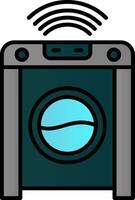 Smart Washing Machine Line Filled Gradient  Icon vector