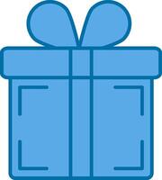 Gift Filled Blue  Icon vector