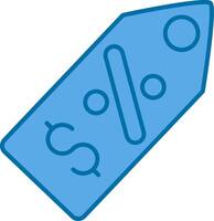 Price Tag Filled Blue  Icon vector