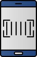 Barcode Scanner Line Filled Gradient  Icon vector