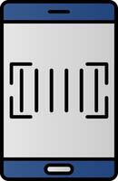 Barcode Scanner Line Filled Gradient  Icon vector