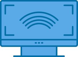 Smart Tv Filled Blue  Icon vector