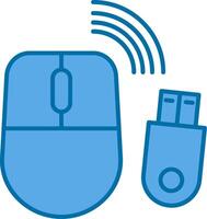 Wireless Mouse Filled Blue  Icon vector