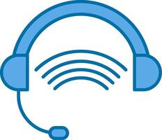 Headphones Filled Blue  Icon vector