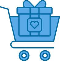 Shopping Cart Filled Blue  Icon vector