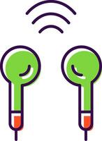 Earbuds Filled  Icon vector