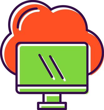 informática lleno icono vector