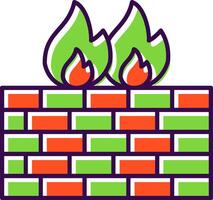 Firewall Filled  Icon vector