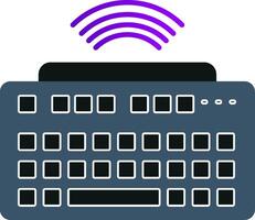 inalámbrico teclado plano degradado icono vector