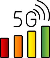 Signal Status Line Filled Gradient  Icon vector