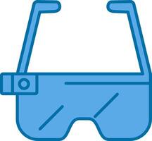 Ar Glasses Filled Blue  Icon vector