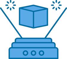 Hologram Filled Blue  Icon vector