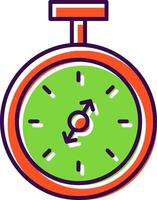 bolsillo reloj lleno icono vector