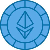 Ethereum Coins Filled Blue  Icon vector