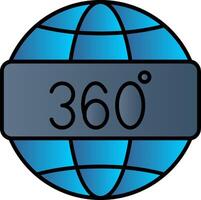 360 View Line Filled Gradient  Icon vector