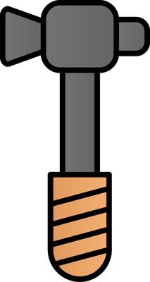 Hammer Line Filled Gradient  Icon