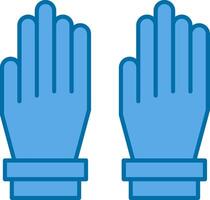 Glove Filled Blue  Icon vector