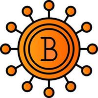 Cryptocurrency Line Filled Gradient  Icon vector