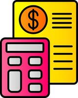 Budget Line Filled Gradient  Icon vector