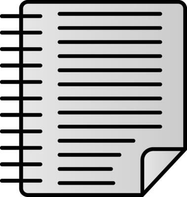 Notes Line Filled Gradient  Icon