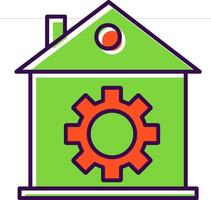 Home Setting Filled  Icon vector