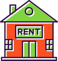 House for Rent Filled  Icon vector