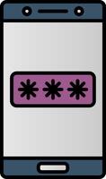 Password Line Filled Gradient  Icon vector