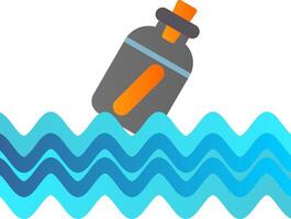 Message In A Bottle Flat Gradient  Icon vector