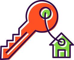 House Key Filled  Icon vector