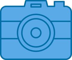 Photo Camera Filled Blue  Icon vector