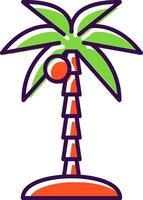 Coconut Tree Filled  Icon vector