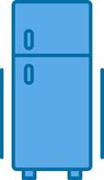 Fridge Filled Blue  Icon vector