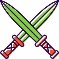 Two Swords Filled  Icon vector