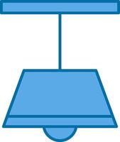 techo lámpara lleno azul icono vector