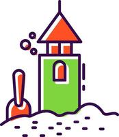 Sand Castle Filled  Icon vector