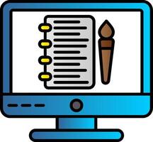 Sketchbook Line Filled Gradient  Icon vector