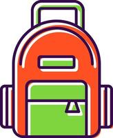 mochila lleno icono vector