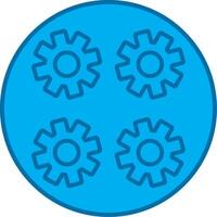 Gears Filled Blue  Icon vector