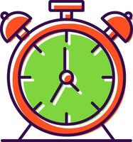 alarma reloj lleno icono vector