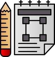 Sketchbook Line Filled Gradient  Icon vector