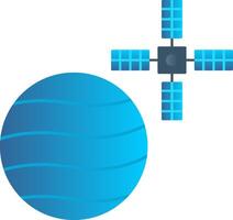 Venus With Satellite Flat Gradient  Icon vector