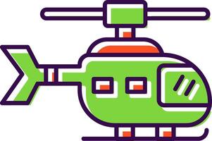 helicóptero lleno icono vector