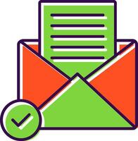 Open Email Filled  Icon vector