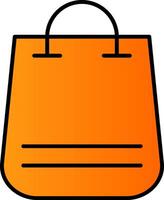 compras bolso línea lleno degradado icono vector