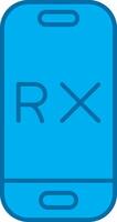 rx lleno azul icono vector