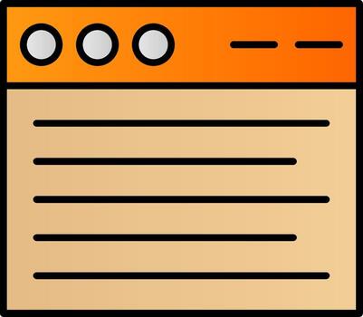 Browser Line Filled Gradient  Icon vector