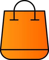 compras bolso línea lleno degradado icono vector