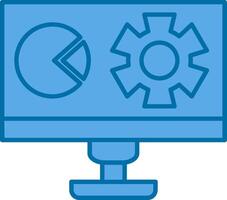 Management Filled Blue  Icon vector