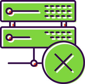 Eliminar datos lleno icono vector