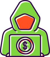 dinero blanqueo lleno icono vector